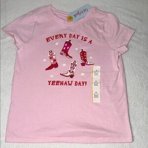 Cat & Jack Pink Tee with Boots Graphic